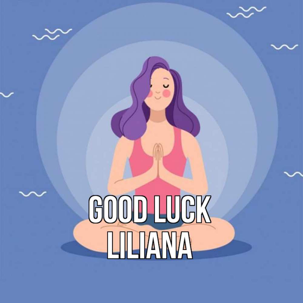 Greetings card с именем, Liliana Good luck девушка с фиолетовыми волосами Greetings with text for free download 