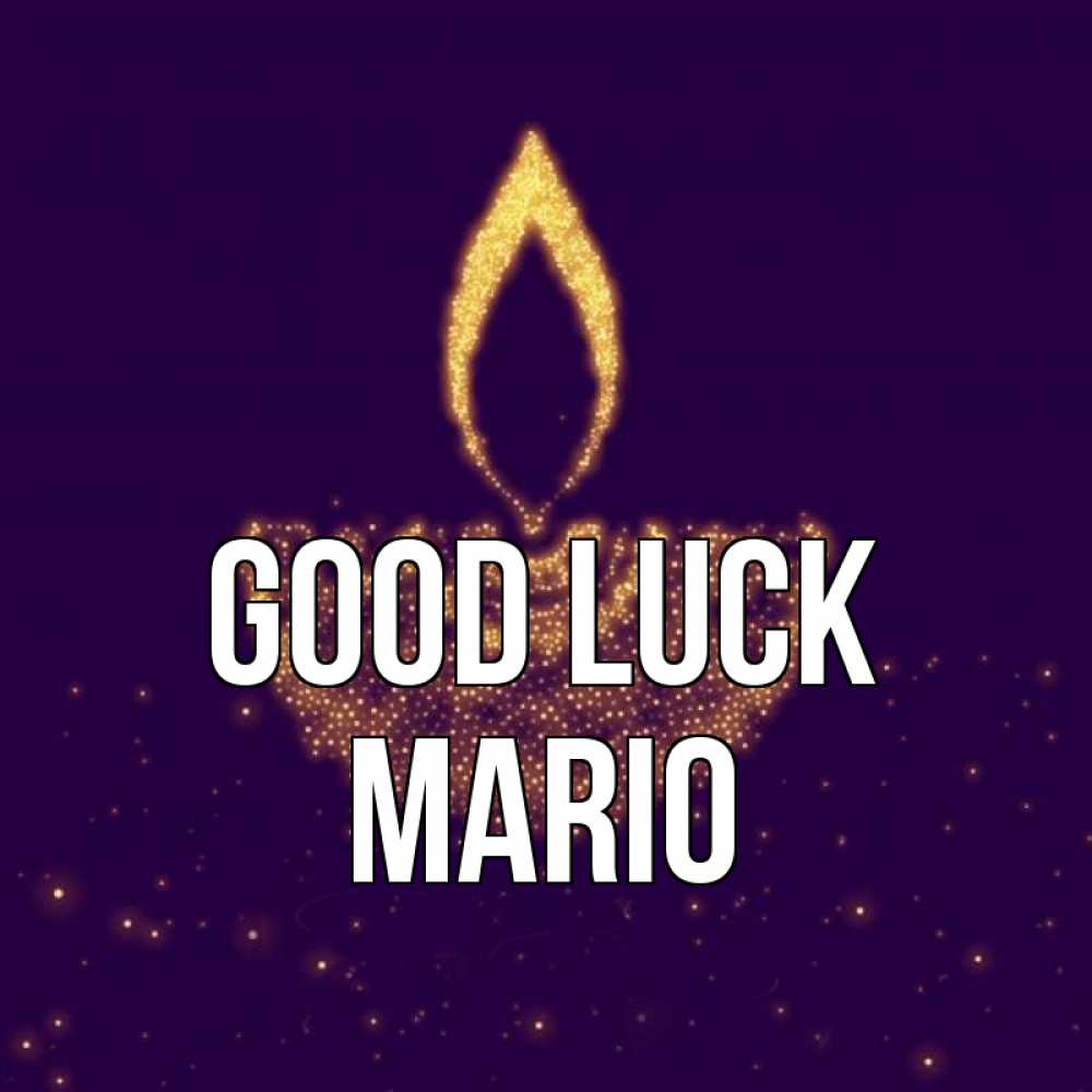 Greetings card с именем, Mario Good luck пусть повезет 2 Greetings with text for free download 