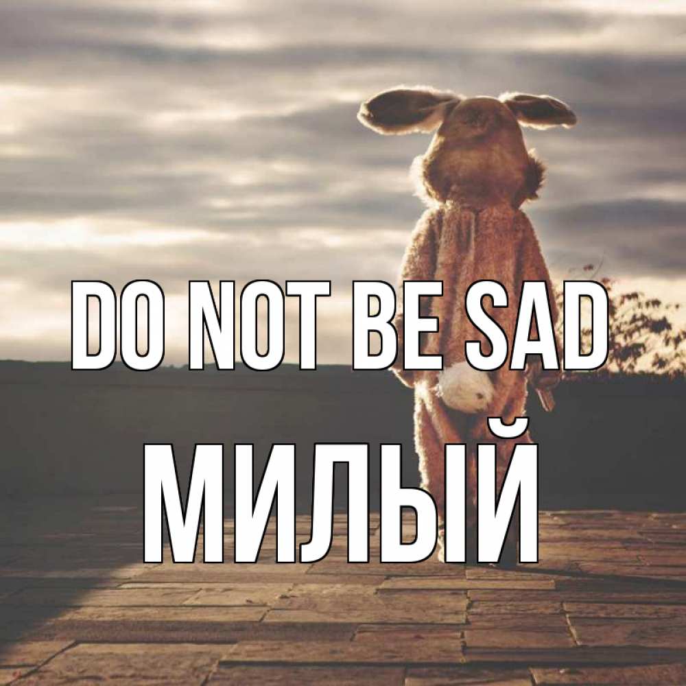 Greetings card с именем, Милый Do not be sad со спины Greetings with text for free download 