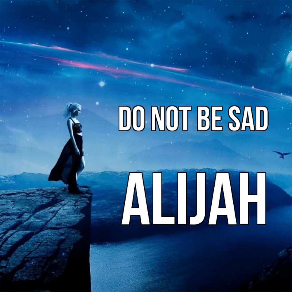 Greetings card с именем, Alijah Do not be sad вода и скала Greetings with text for free download 
