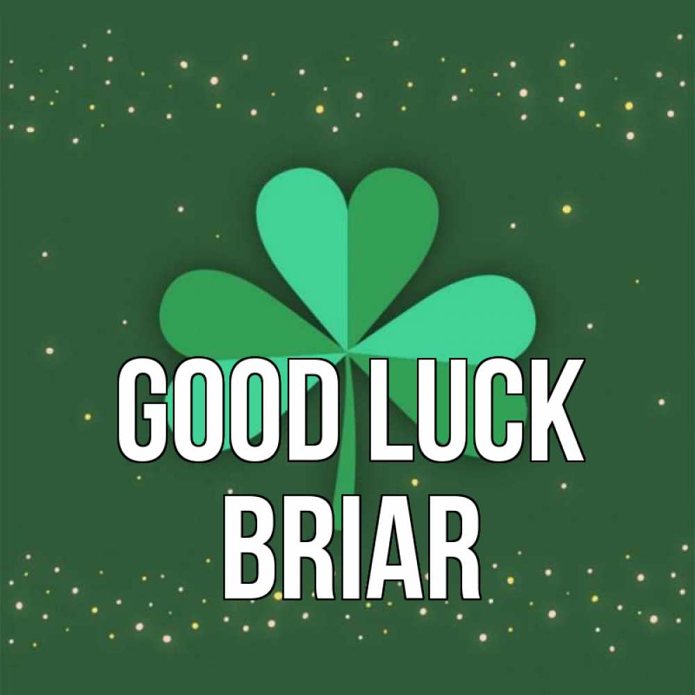 Greetings card с именем, Briar Good luck лист клевера Greetings with text for free download 