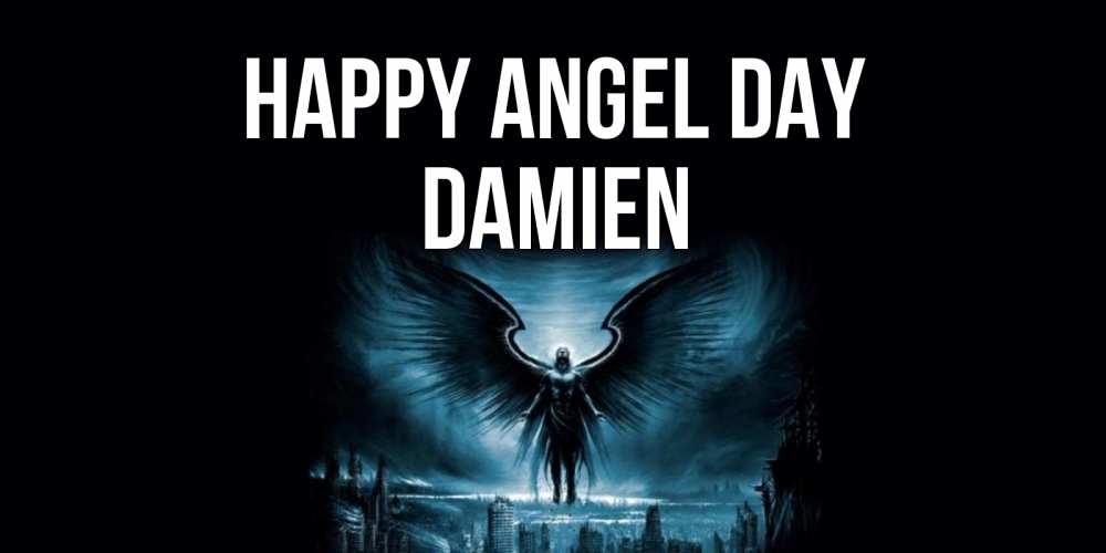 Greetings card с именем, Damien happy angel day ангел, день ангела Greetings with text for free download 