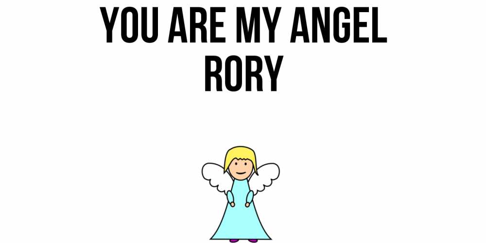 Greetings card с именем, Rory You are my angel ангел Greetings with text for free download 