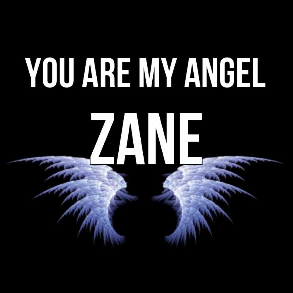 Greetings card с именем, Zane You are my angel ангельские крылья на черном фоне Greetings with text for free download 