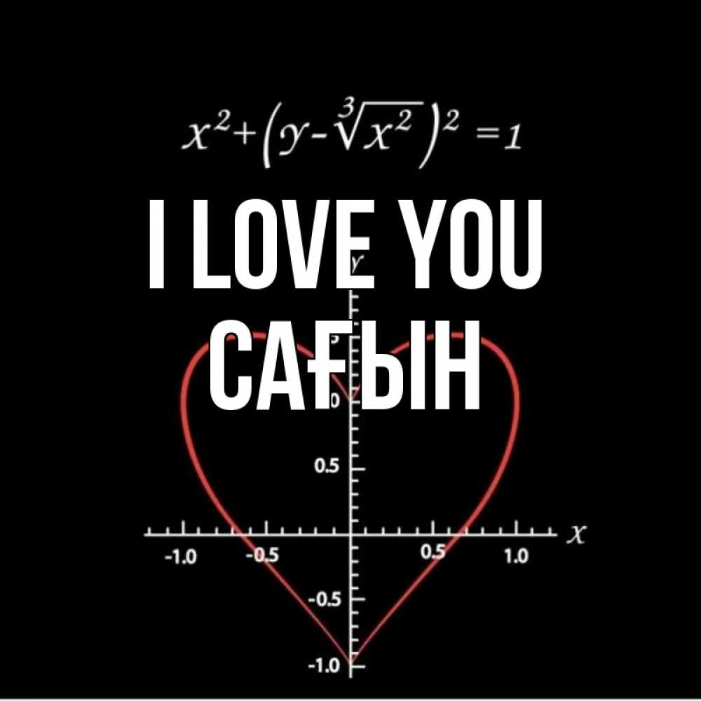 Greetings card с именем, САҒЫН I love you сердечная формула Greetings with text for free download 