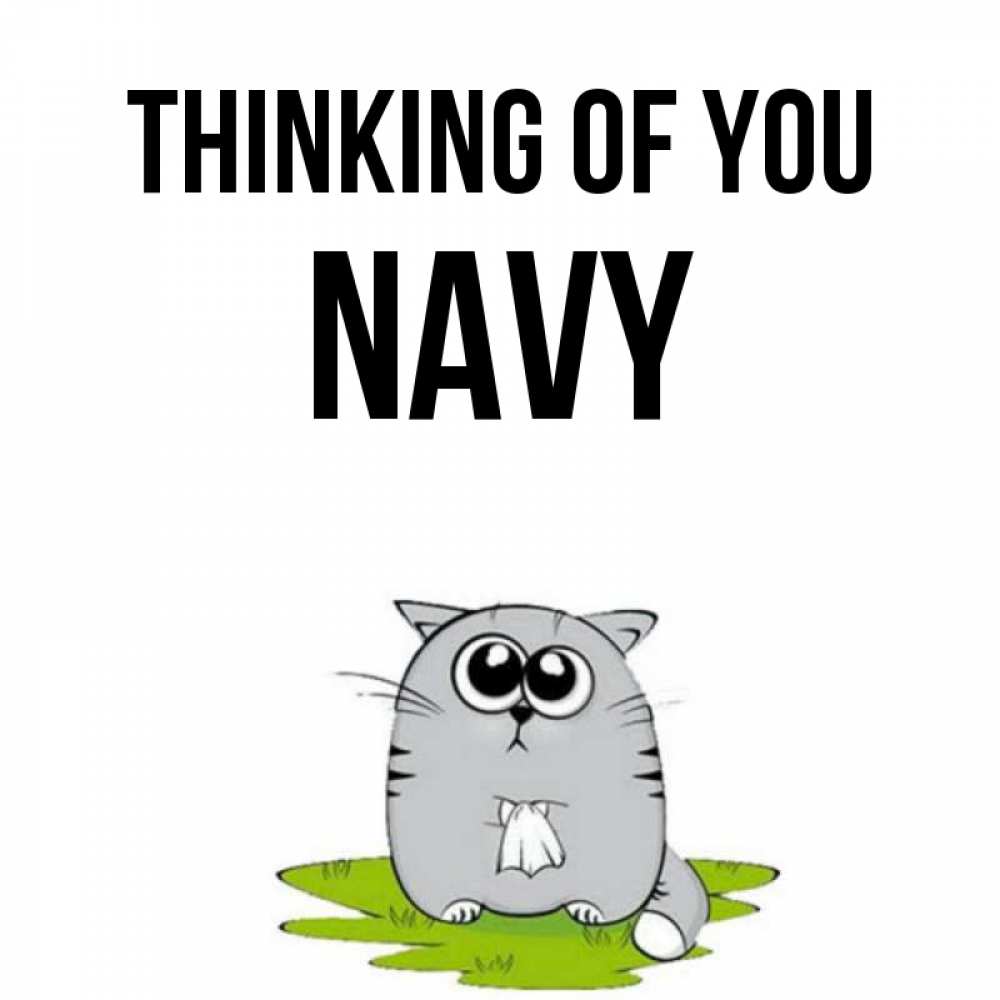 Greetings card с именем, Navy Thinking of you тоска с платочком Greetings with text for free download 