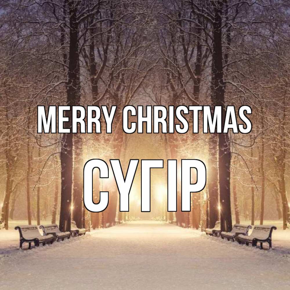 Greetings card с именем, СҮГІР Merry Christmas зима, парк, фонарь, лес Greetings with text for free download 