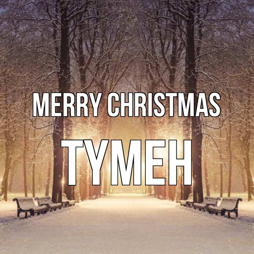 Greetings card с именем, ТҮМЕН Merry Christmas зима, парк, фонарь, лес Greetings with text for free download 