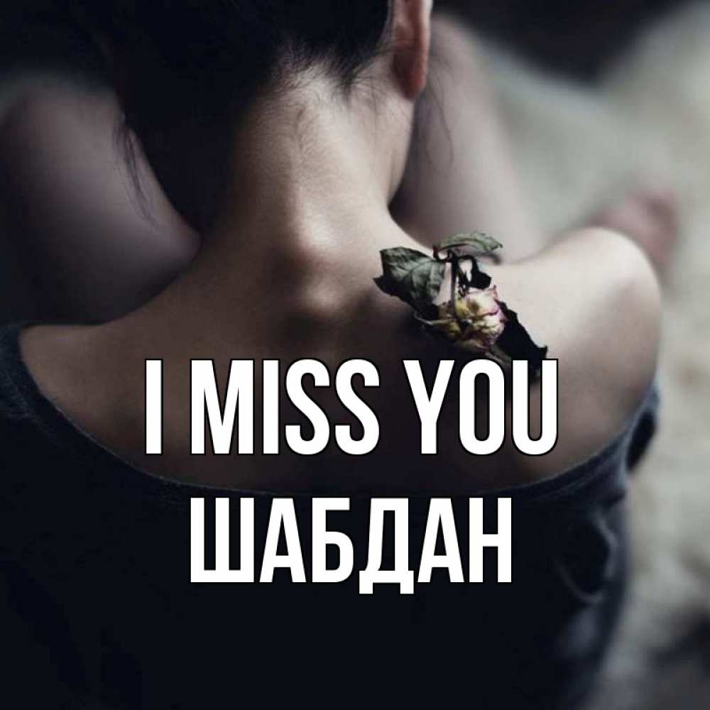 Greetings card с именем, ШАБДАН I miss you засох цветок Greetings with text for free download 