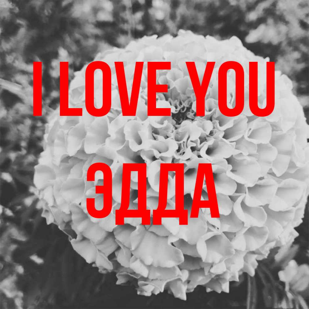 Greetings card с именем, Эдда I love you подпись Greetings with text for free download 
