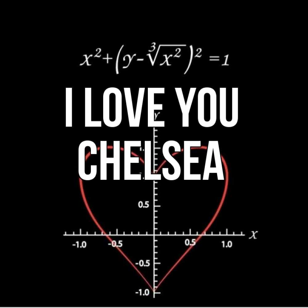 Greetings card с именем, Chelsea I love you сердечная формула Greetings with text for free download 