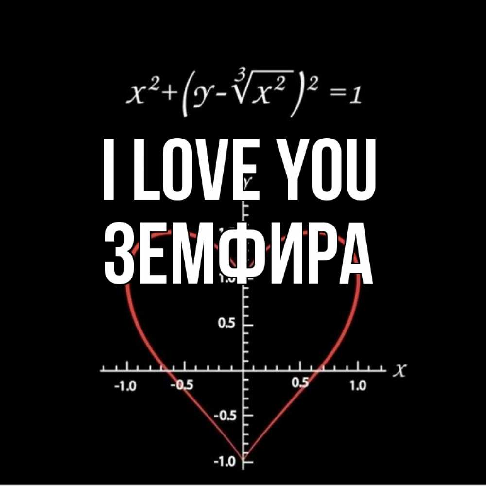 Greetings card с именем, ЗЕМФИРА I love you сердечная формула Greetings with text for free download 