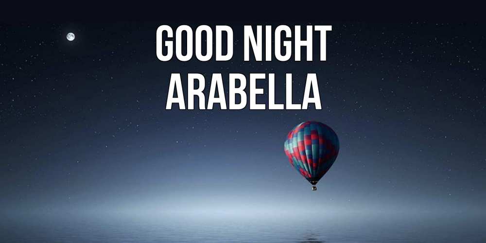 Greetings card с именем, Arabella Good night ночная открытка Greetings with text for free download 