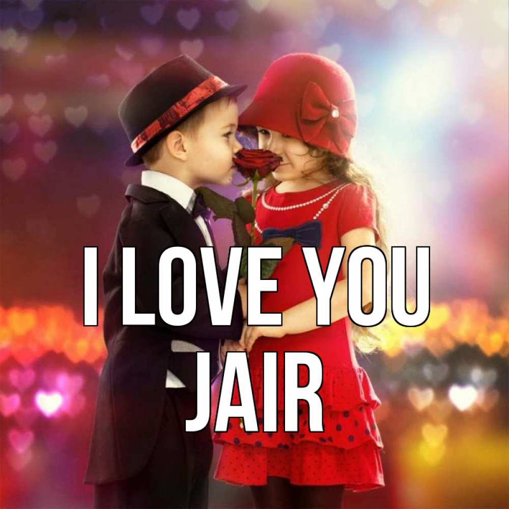 Greetings card с именем, Jair I love you черное и красное и роза Greetings with text for free download 