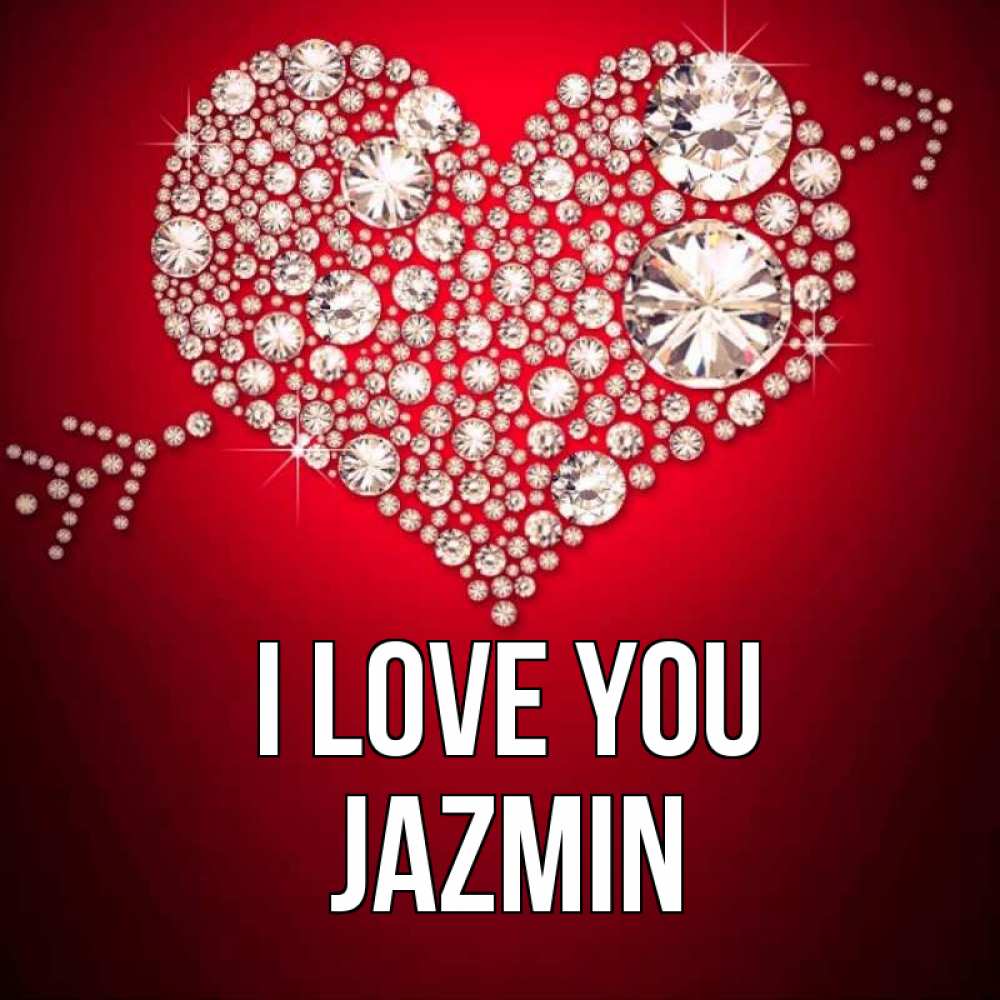 Greetings card с именем, Jazmin I love you стрела купидона Greetings with text for free download 