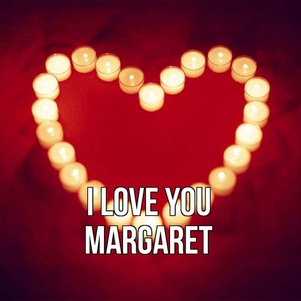 Greetings card с именем, Margaret I love you красота на красном фоне Greetings with text for free download 