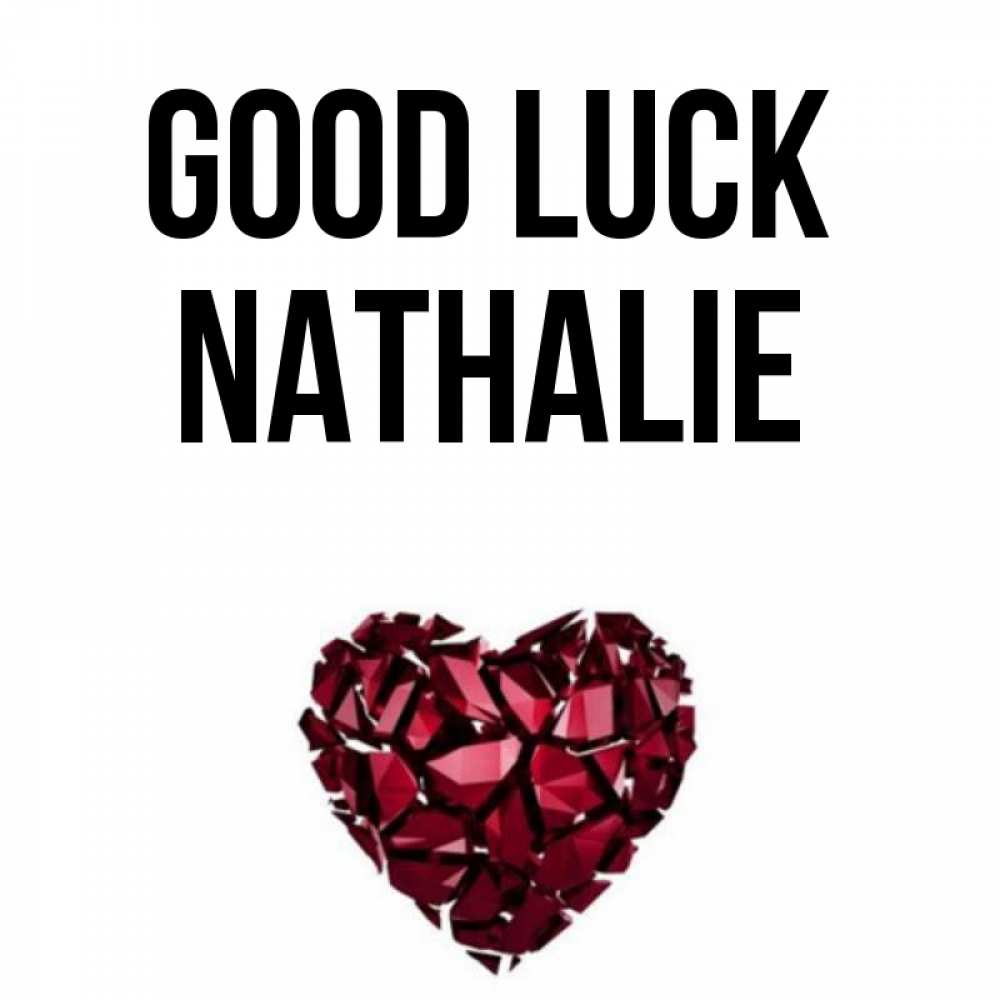 Greetings card с именем, Nathalie Good luck бордовое из кристаллов  1 Greetings with text for free download 