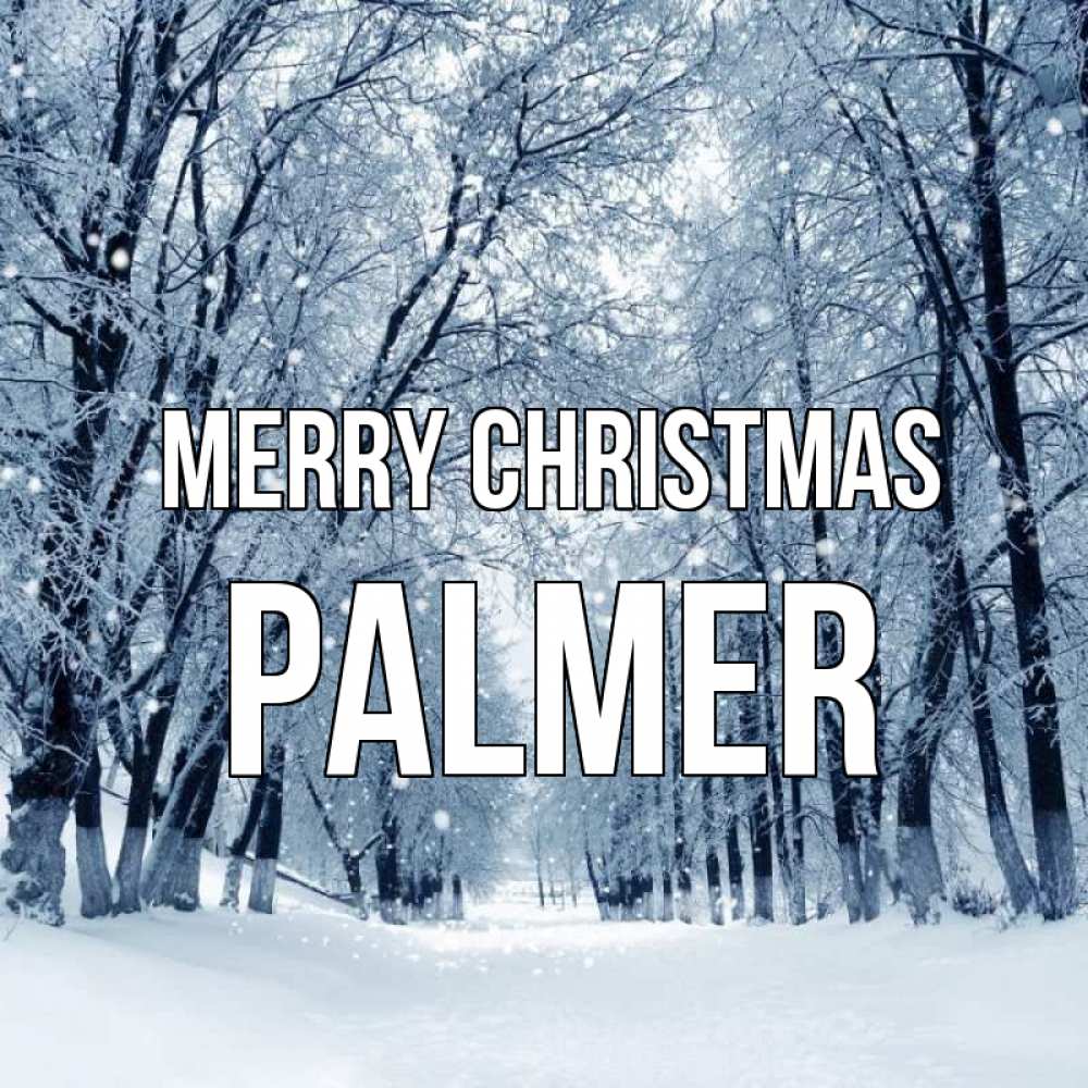 Greetings card с именем, Palmer Merry Christmas снег, лес, парк Greetings with text for free download 