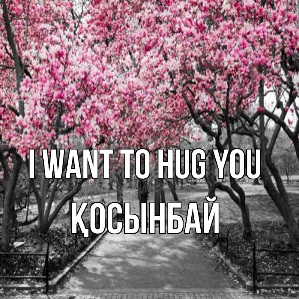 Greetings card с именем, ҚОСЫНБАЙ I want to hug you обработанное фото Greetings with text for free download 