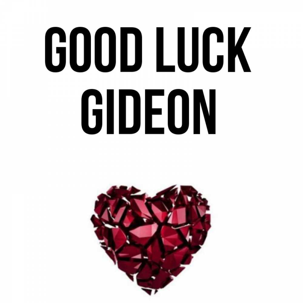 Greetings card с именем, Gideon Good luck бордовое из кристаллов  1 Greetings with text for free download 