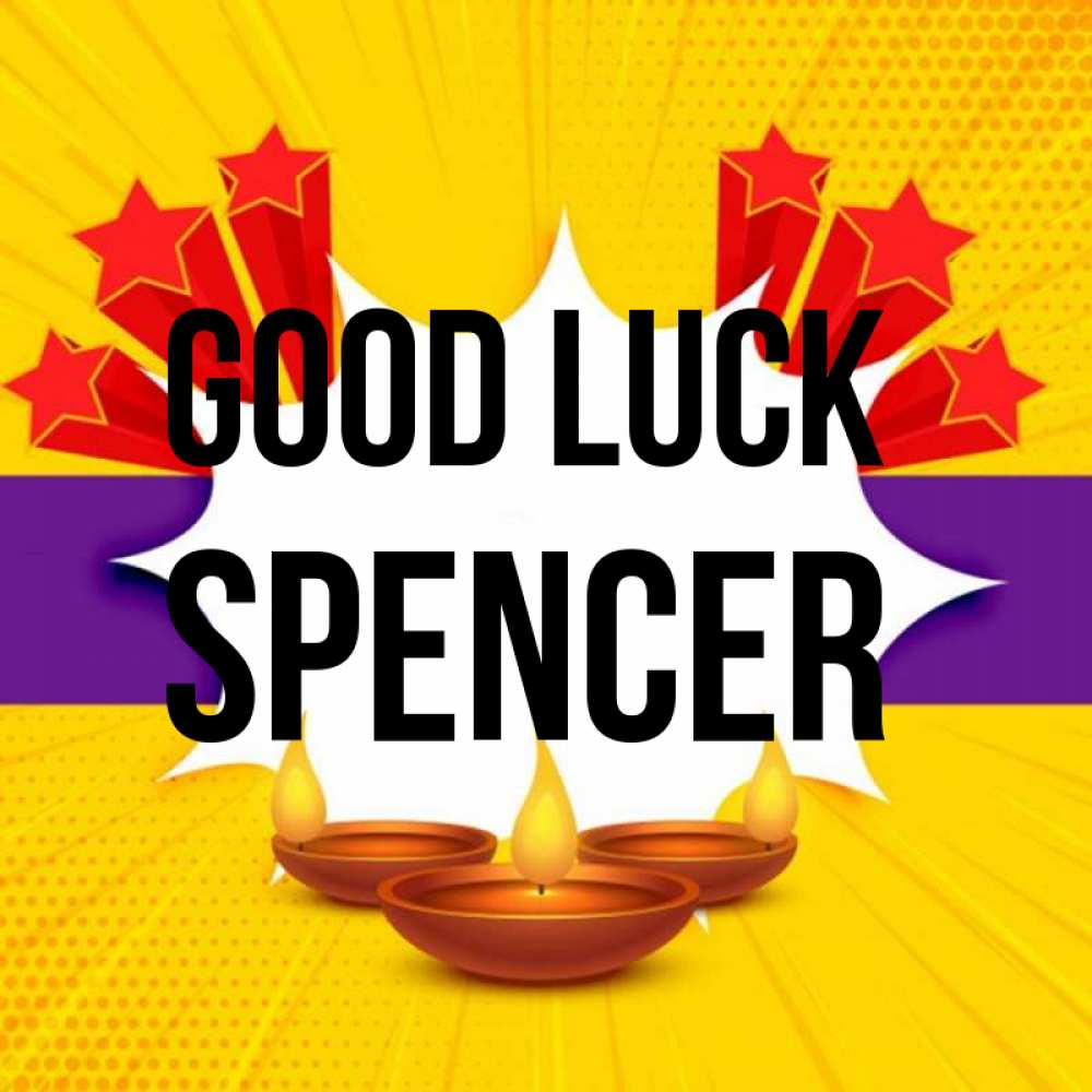 Greetings card с именем, Spencer Good luck векторное изображение Greetings with text for free download 