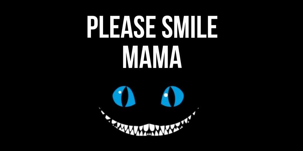 Greetings card с именем, mama Please smile кот улыбается Greetings with text for free download 