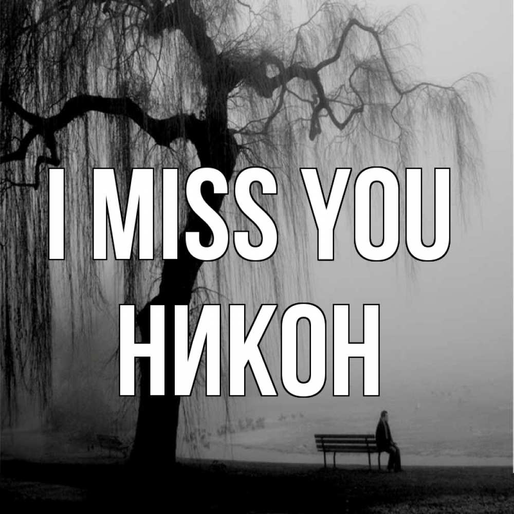 Greetings card с именем, Никон I miss you лавочка под деревом я жду тебя Greetings with text for free download 