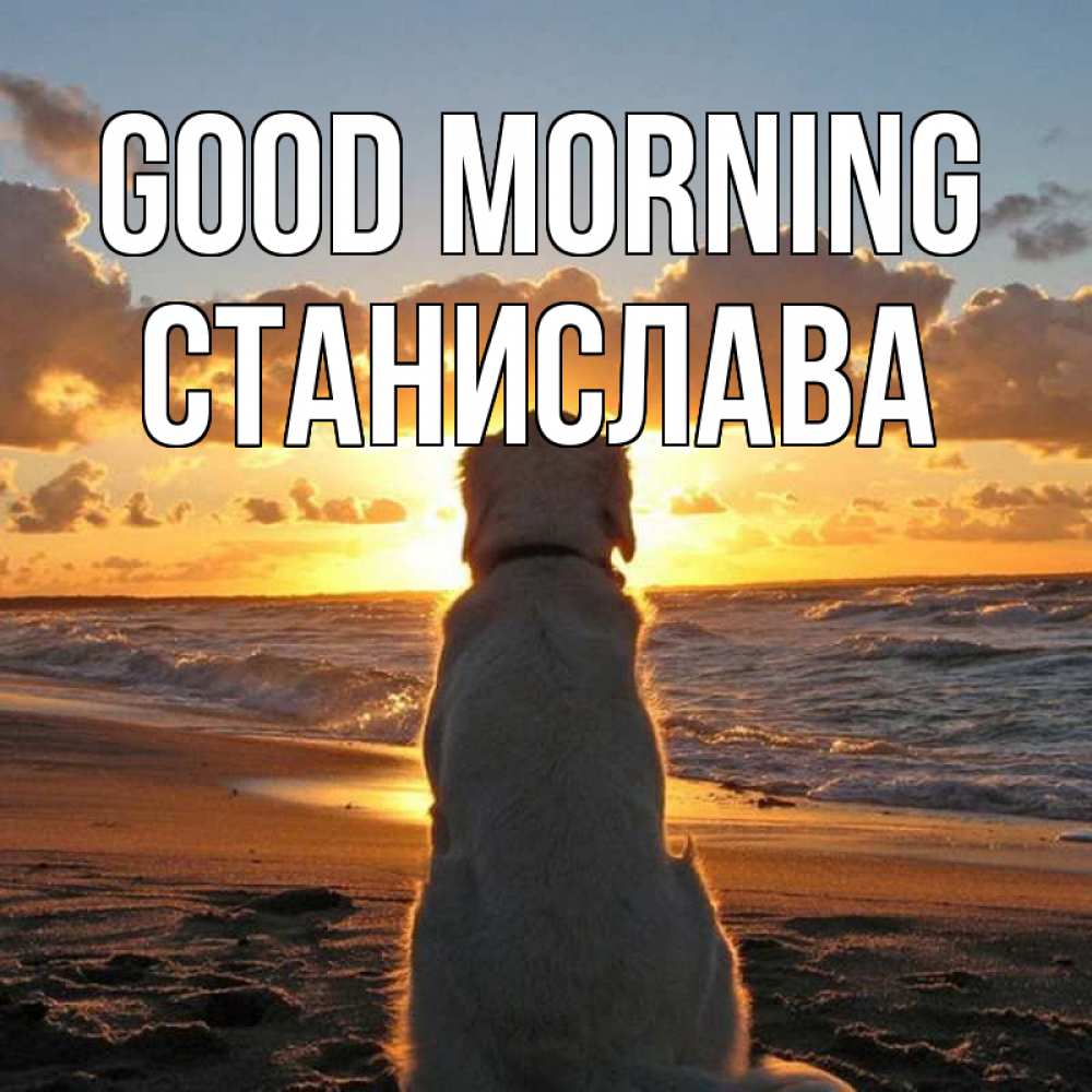 Greetings card с именем, Станислава Good morning восход солнца Greetings with text for free download 
