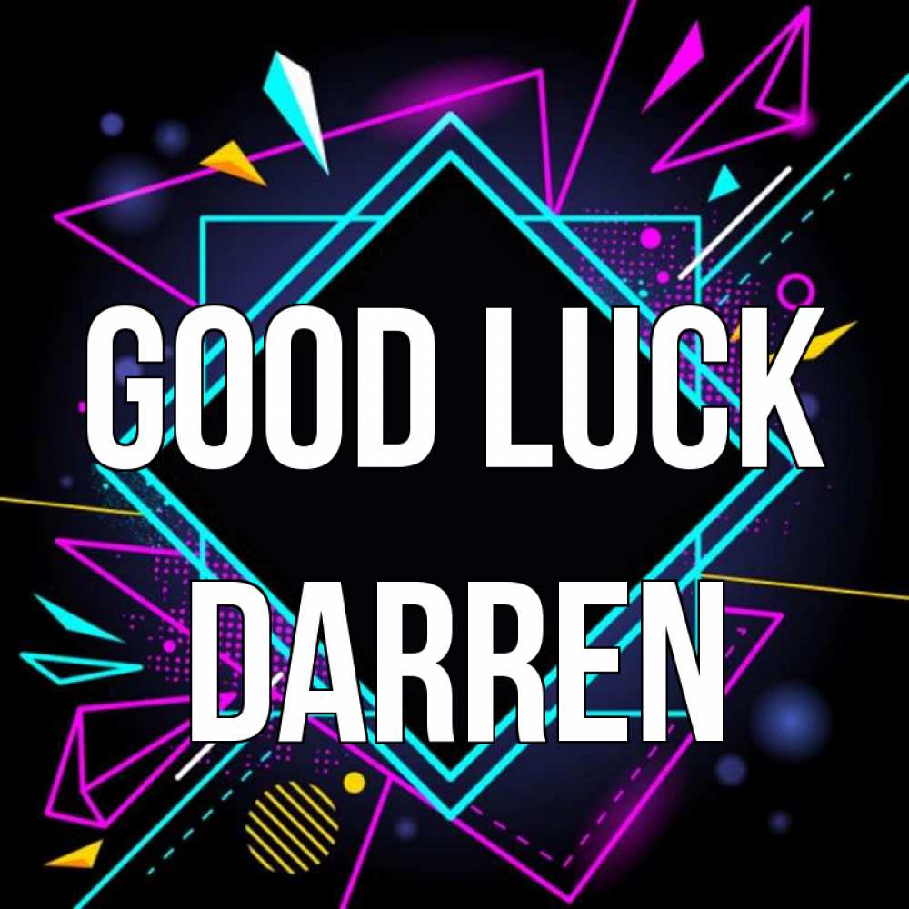 Greetings card с именем, Darren Good luck рамочки Greetings with text for free download 