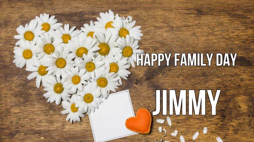 Greetings card с именем, Jimmy happy family day с днем семьи Greetings with text for free download 