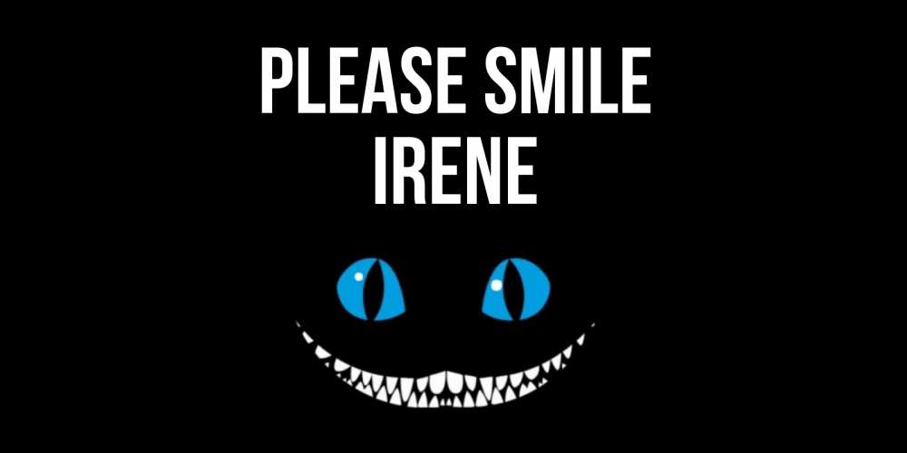 Greetings card с именем, Irene Please smile кот улыбается Greetings with text for free download 