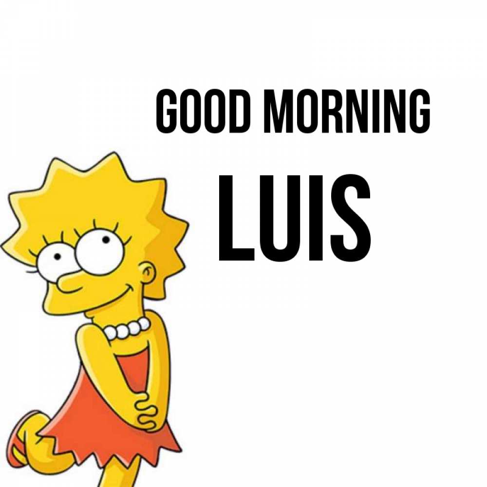Greetings card с именем, Luis Good morning в платье и ожерелье Greetings with text for free download 
