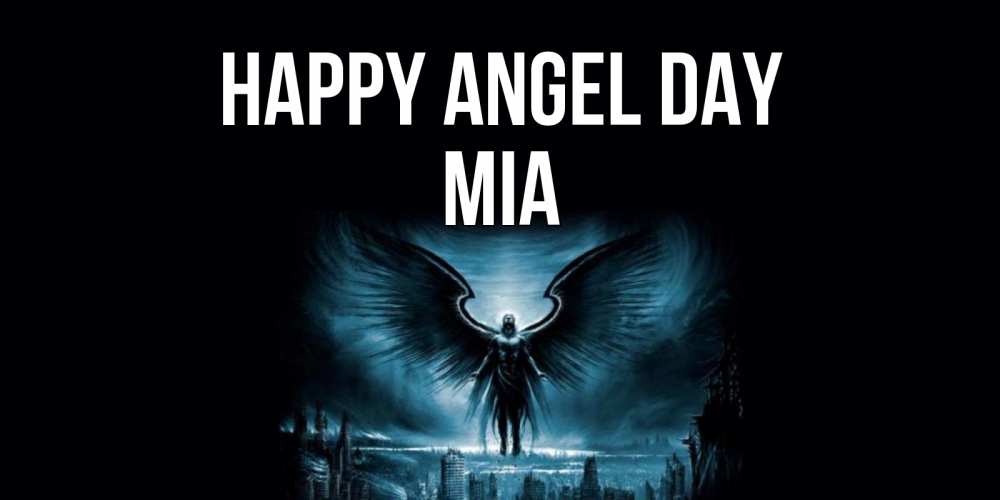 Greetings card с именем, Mia happy angel day ангел, день ангела Greetings with text for free download 