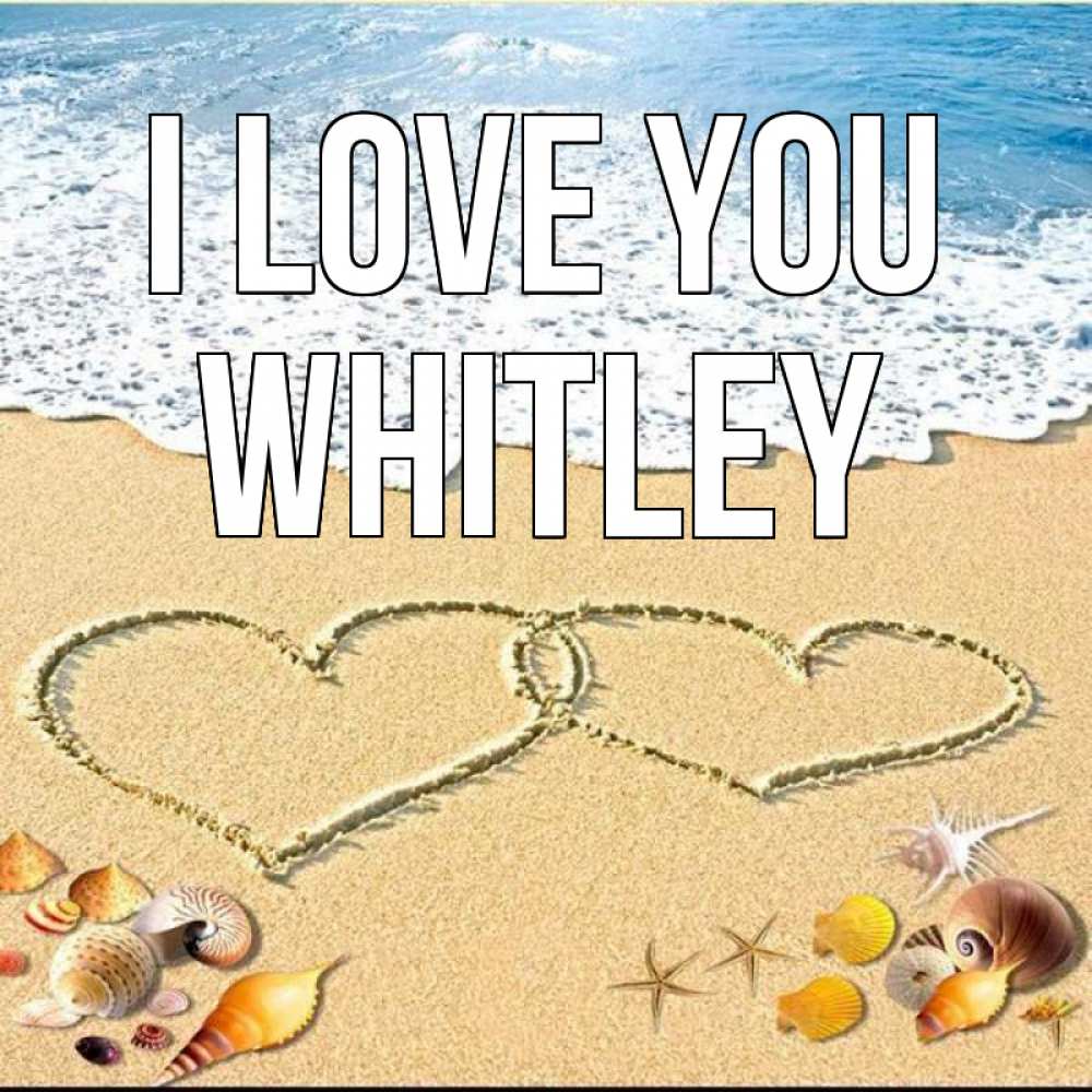 Greetings card с именем, Whitley I love you ракушки Greetings with text for free download 