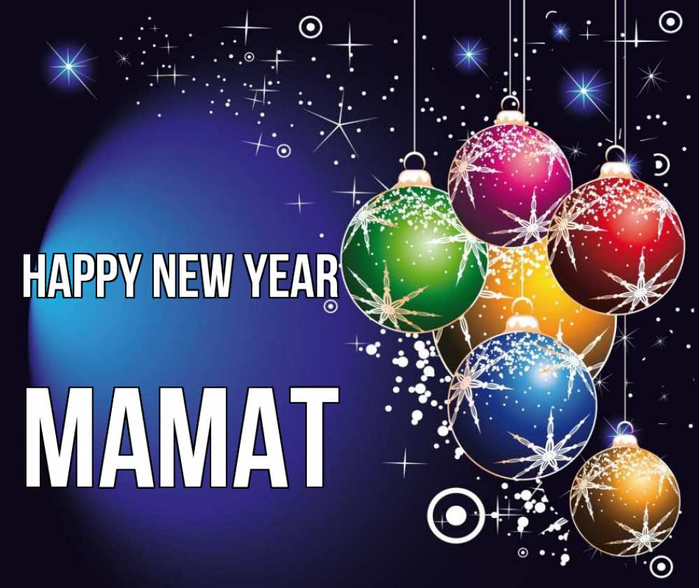 Greetings card с именем, МАМАТ Happy New Year новый год Greetings with text for free download 