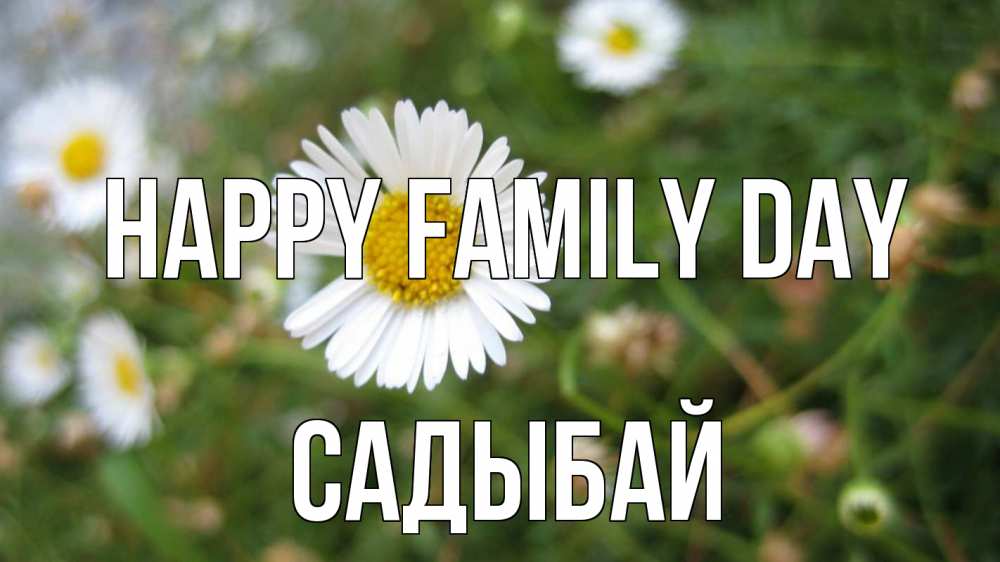 Greetings card с именем, САДЫБАЙ happy family day с днем семьи Greetings with text for free download 