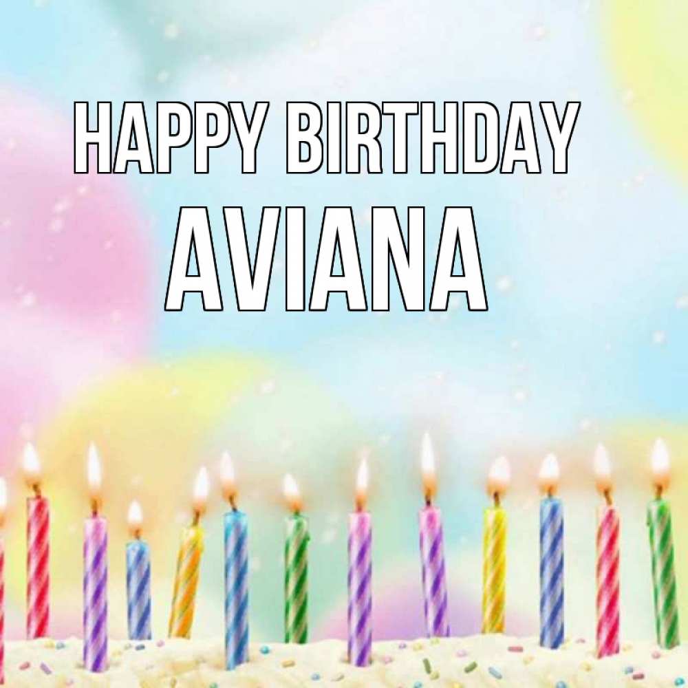 Greetings card с именем, Aviana Happy Birthday разноцветное Greetings with text for free download 