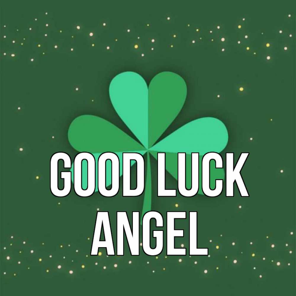 Greetings card с именем, Angel Good luck лист клевера Greetings with text for free download 