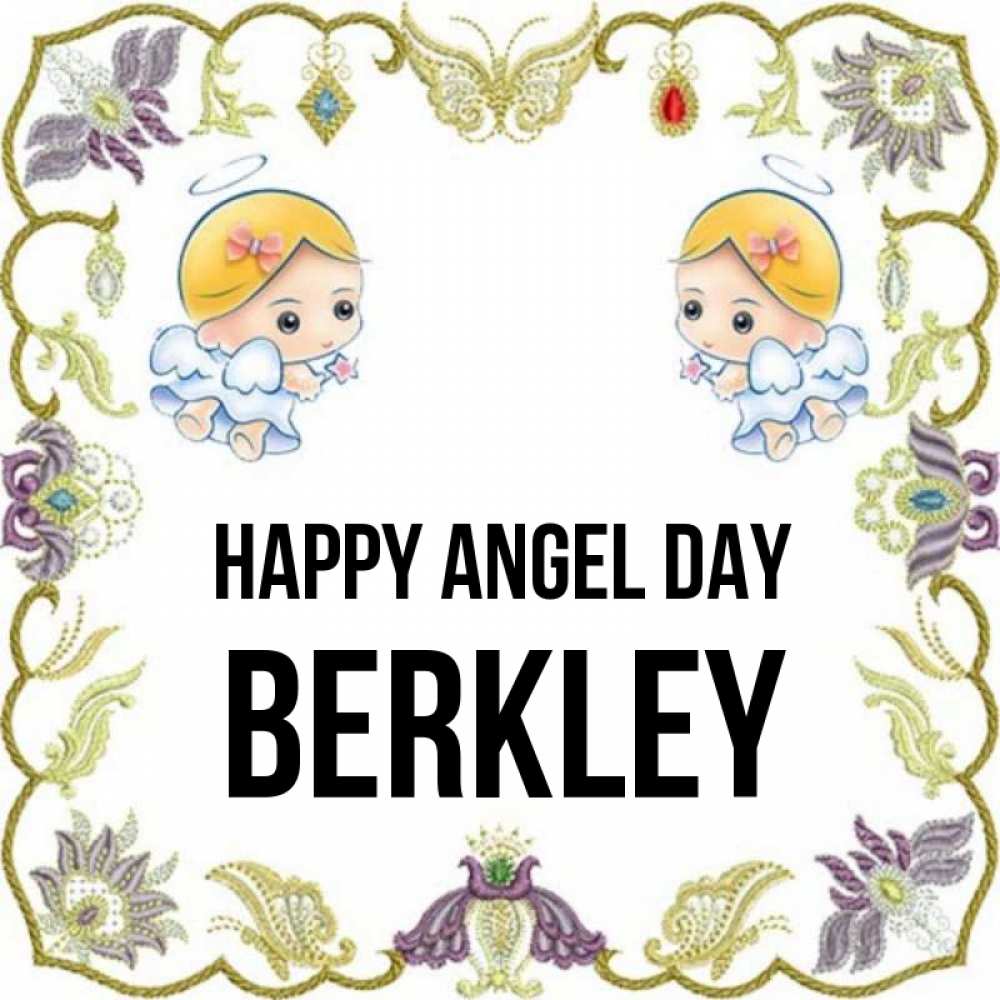 Greetings card с именем, Berkley happy angel day маленькие ангелы с крылышками Greetings with text for free download 