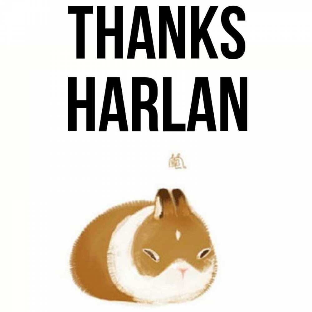 Greetings card с именем, Harlan Thanks коричнево белый домашний питомец Greetings with text for free download 