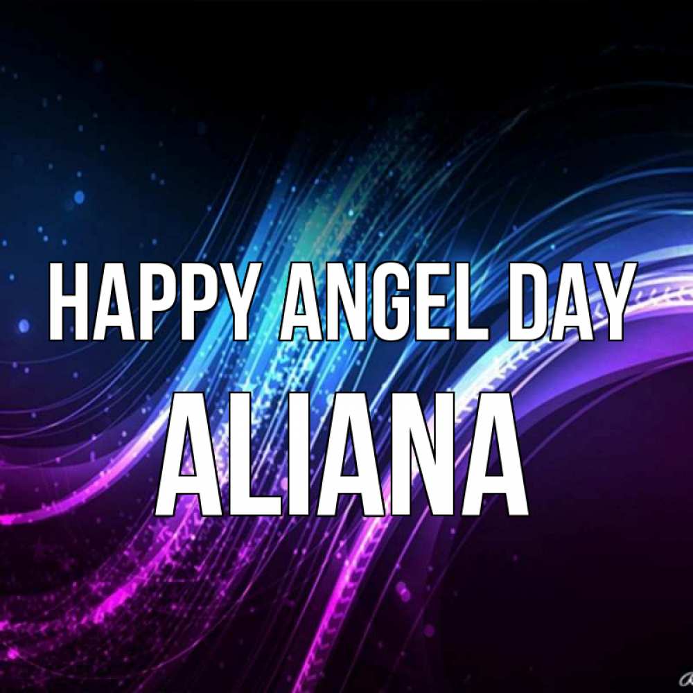 Greetings card с именем, Aliana happy angel day фиолетовый фон Greetings with text for free download 