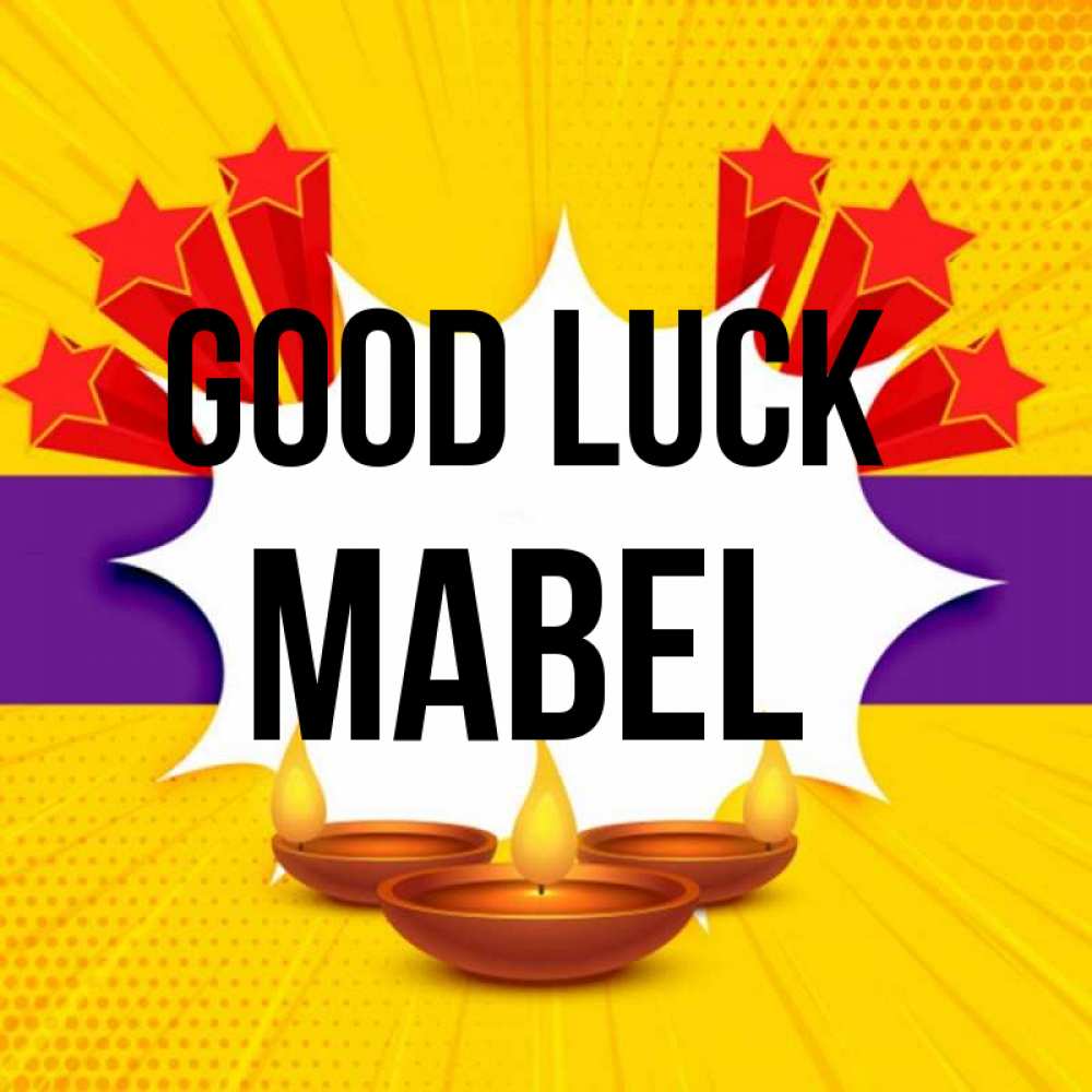 Greetings card с именем, Mabel Good luck векторное изображение Greetings with text for free download 