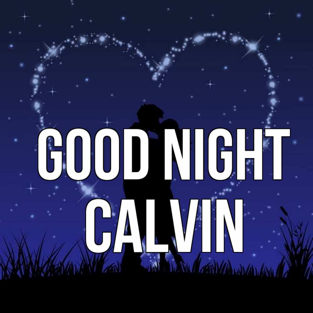 Greetings card с именем, Calvin Good night сладких снов Greetings with text for free download 