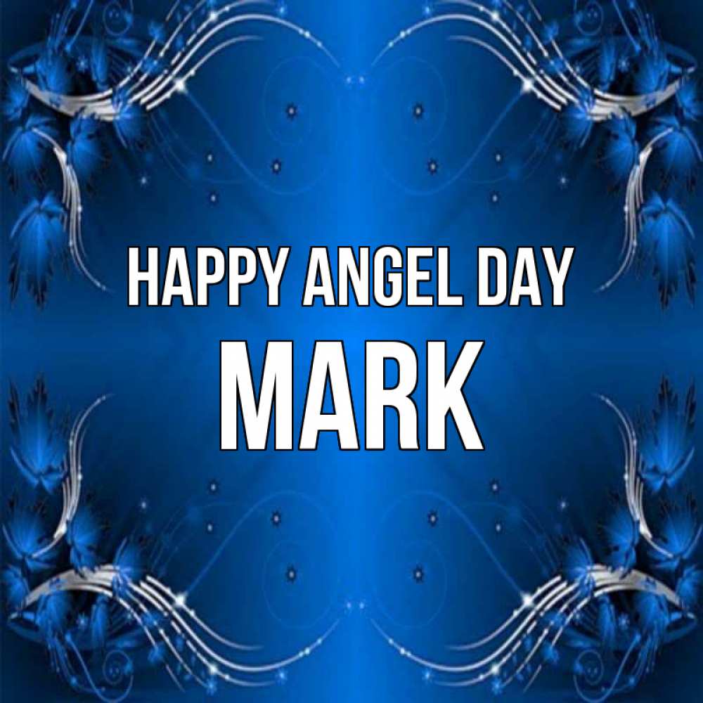 Greetings card с именем, Mark happy angel day красивая рамочка с узорами Greetings with text for free download 