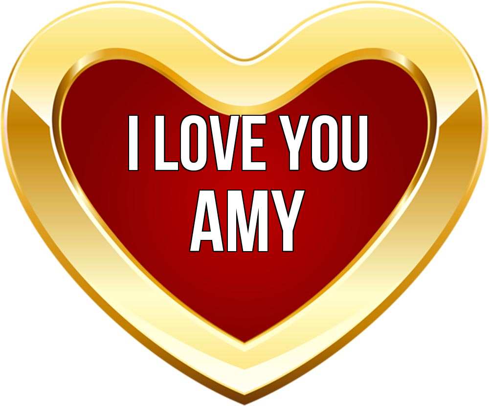 Greetings card с именем, Amy I love you из краски Greetings with text for free download 