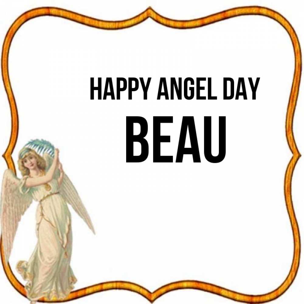 Greetings card с именем, Beau happy angel day рамочка простая Greetings with text for free download 