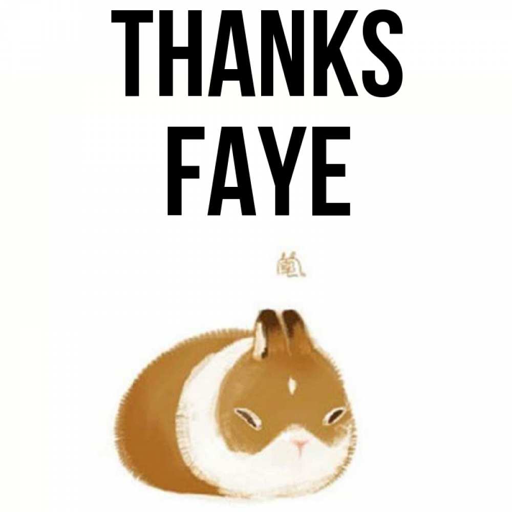 Greetings card с именем, Faye Thanks коричнево белый домашний питомец Greetings with text for free download 