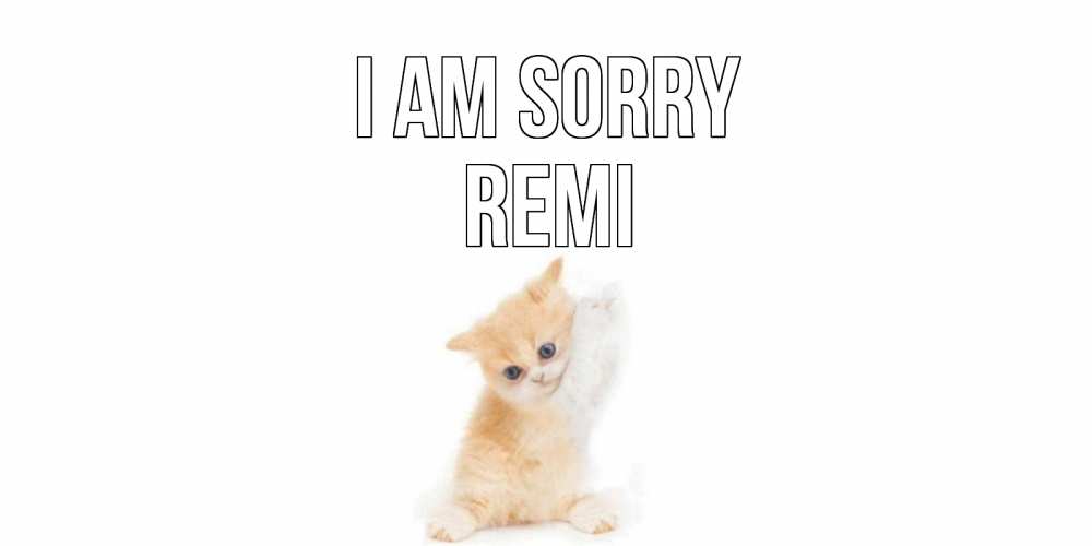 Greetings card с именем, Remi I am sorry кот Greetings with text for free download 