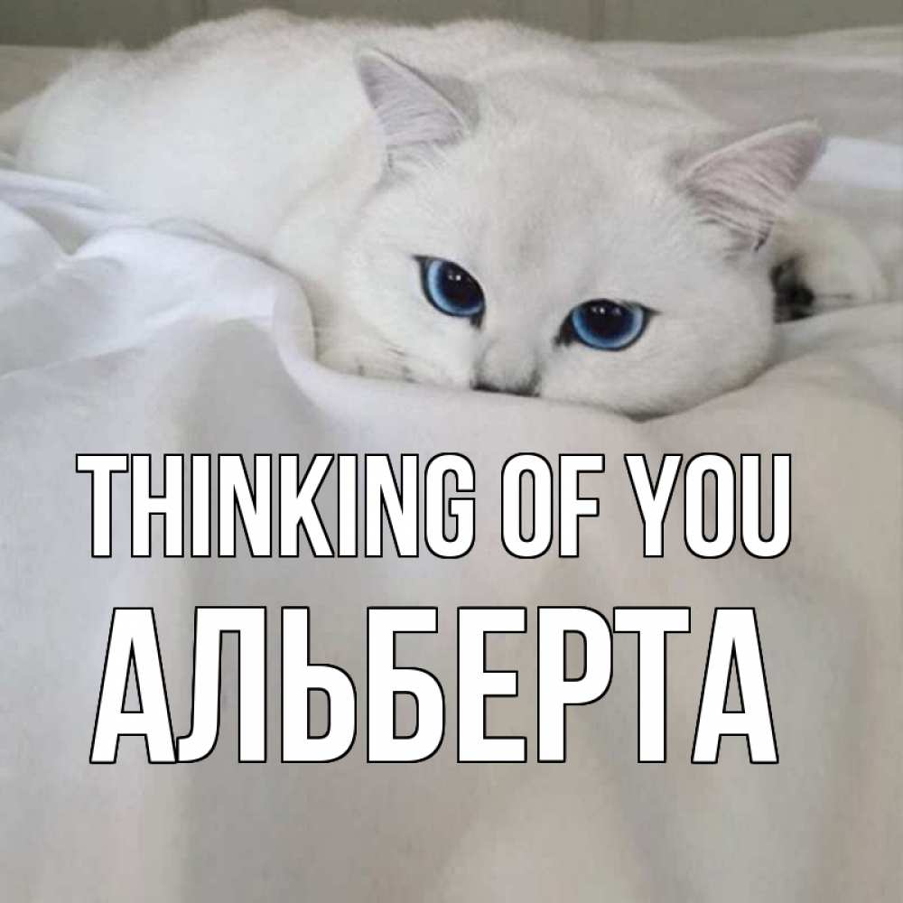 Greetings card с именем, Альберта Thinking of you я очень по тебе скучаю и тоскую Greetings with text for free download 