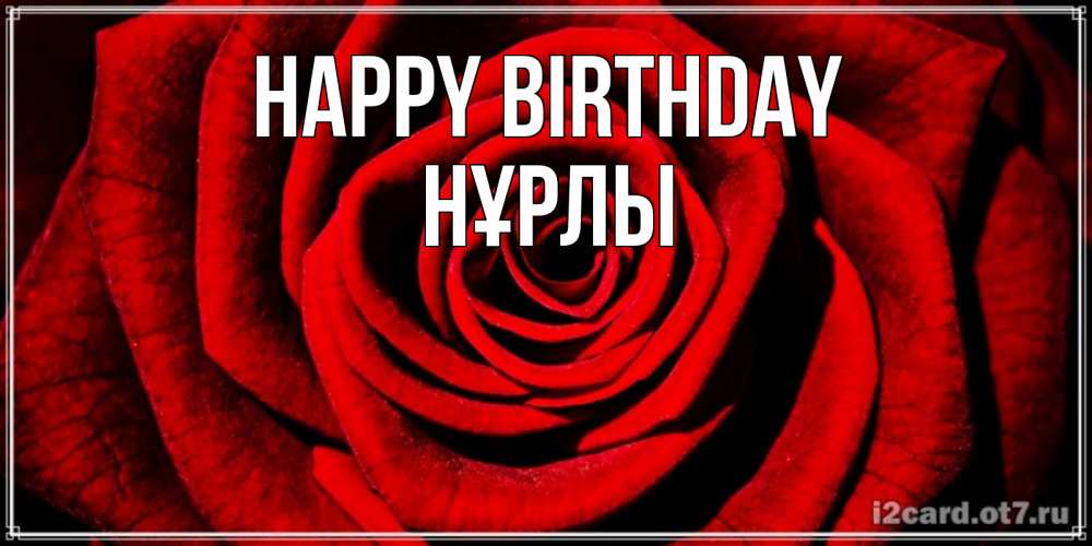 Greetings card с именем, НҰРЛЫ Happy Birthday алая роза Greetings with text for free download 